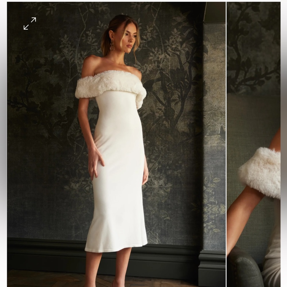 XL Meshki Faux Fur Bodycon Dress